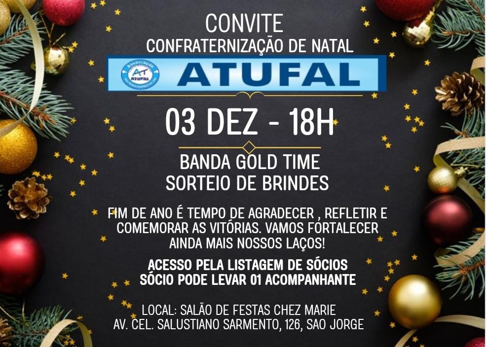 CONVITE: CONFRATERNIZAÇÃO DE NATAL